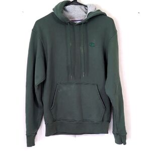 Champion Hunter Green Hooded Sweatshirt Cotton Polyester Blend Size Small